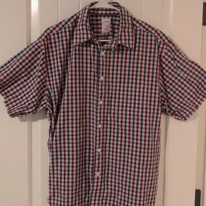 Brooks Brothers Red & Blue Plaid Short Sleeve Regular Fit Shirt